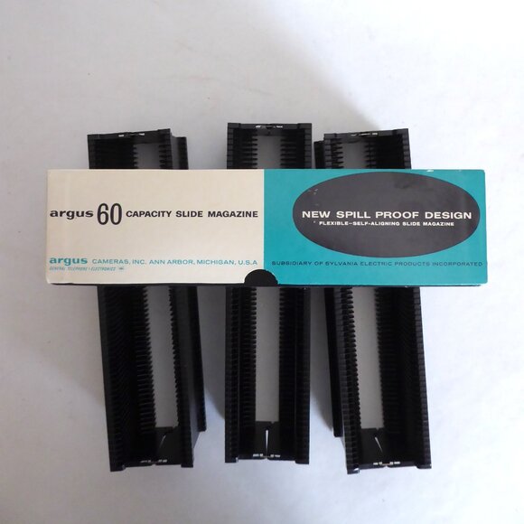 VINTAGE 35mm ARGUS SLIDE PROJECTOR TRAY MAGAZINE SPILL PROOF LOT OF 3 - Picture 2 of 13